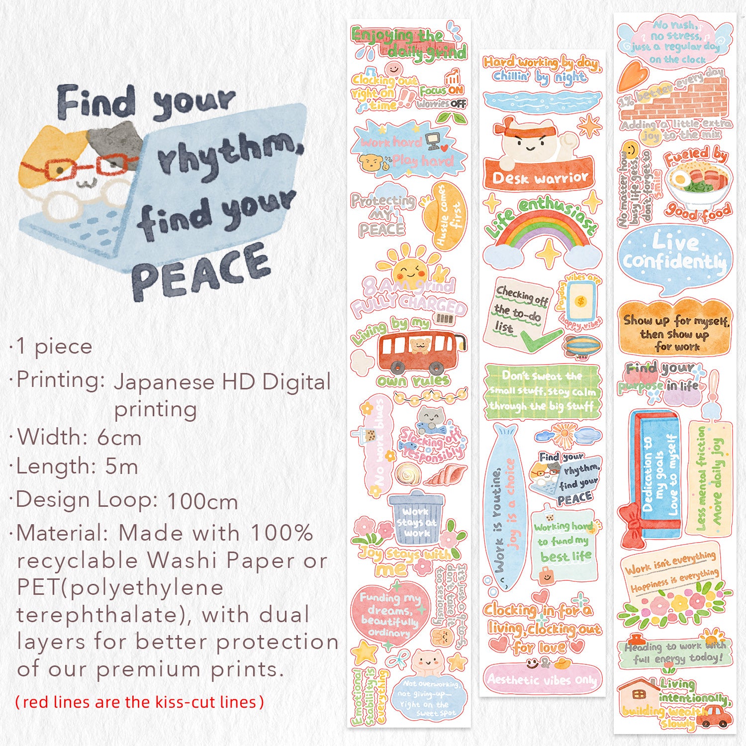 Pre-cut Mindfulness Washi/PET Bundle