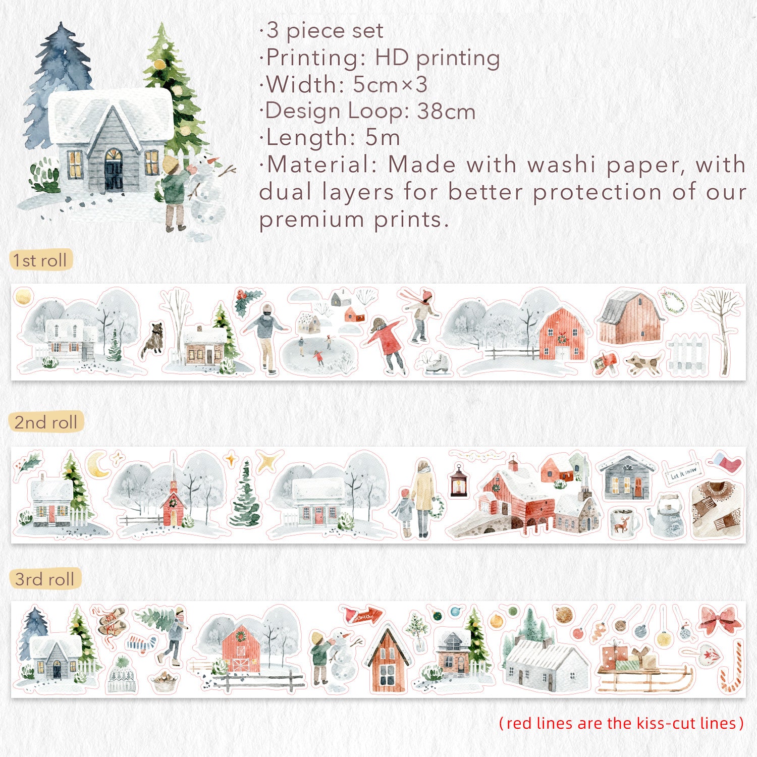 Jolly Days Washi Tape Sticker Set