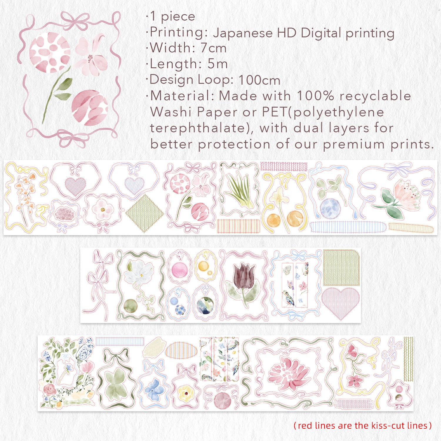 Pre-cut Eden's Gallery Wide Washi/PET Tape | The Washi Tape Shop. Beautiful Washi and Decorative Tape For Bullet Journals, Gift Wrapping, Planner Decoration and DIY Projects