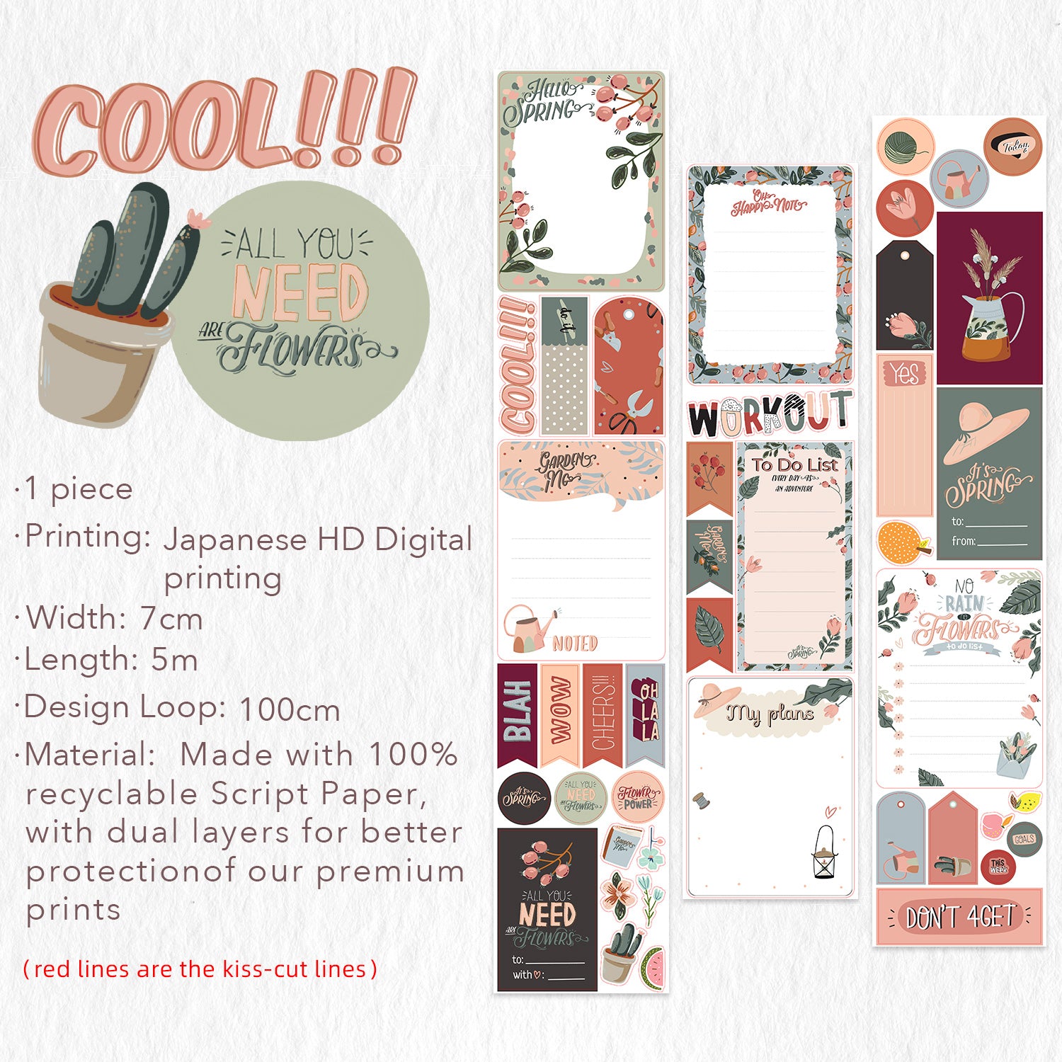 Pre-cut Hygge Notes Script Tape Bundle | The Washi Tape Shop. Beautiful Washi and Decorative Tape For Bullet Journals, Gift Wrapping, Planner Decoration and DIY Projects