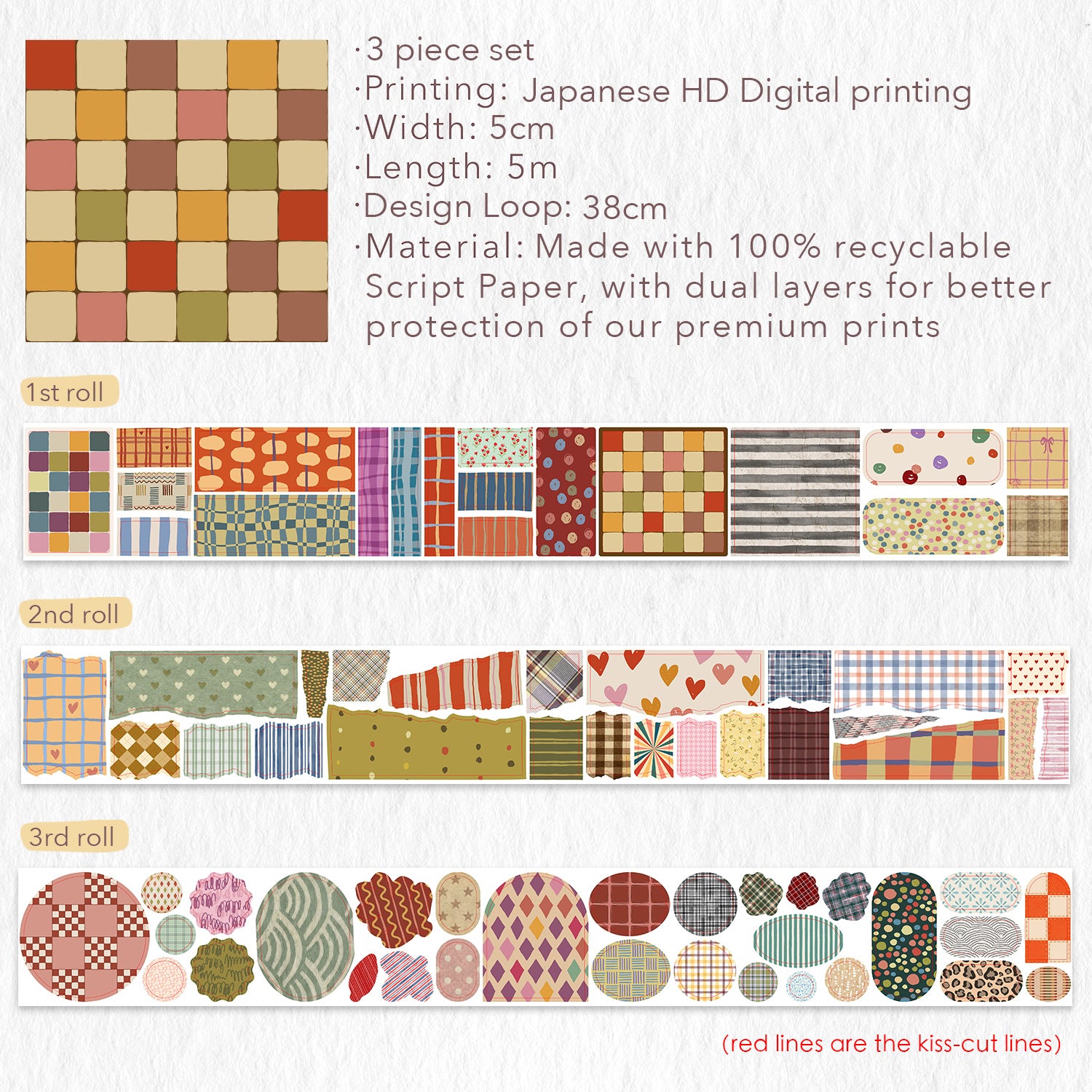 Pre-cut Heritage Snippets Script Tape | The Washi Tape Shop. Beautiful Washi and Decorative Tape For Bullet Journals, Gift Wrapping, Planner Decoration and DIY Projects