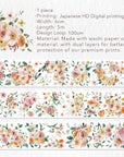 Spring Bloom Wide Washi / PET Tape | The Washi Tape Shop. Beautiful Washi and Decorative Tape For Bullet Journals, Gift Wrapping, Planner Decoration and DIY Projects