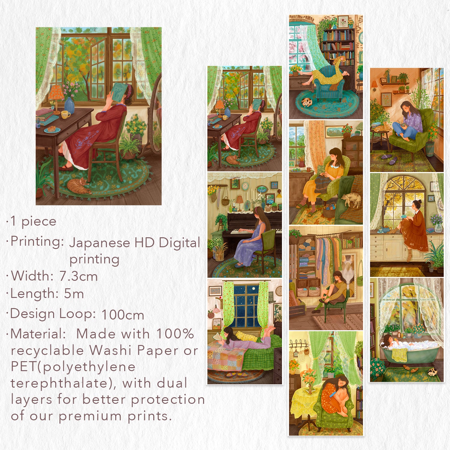 Fleeting Moments Wide Washi/PET Tape | The Washi Tape Shop. Beautiful Washi and Decorative Tape For Bullet Journals, Gift Wrapping, Planner Decoration and DIY Projects