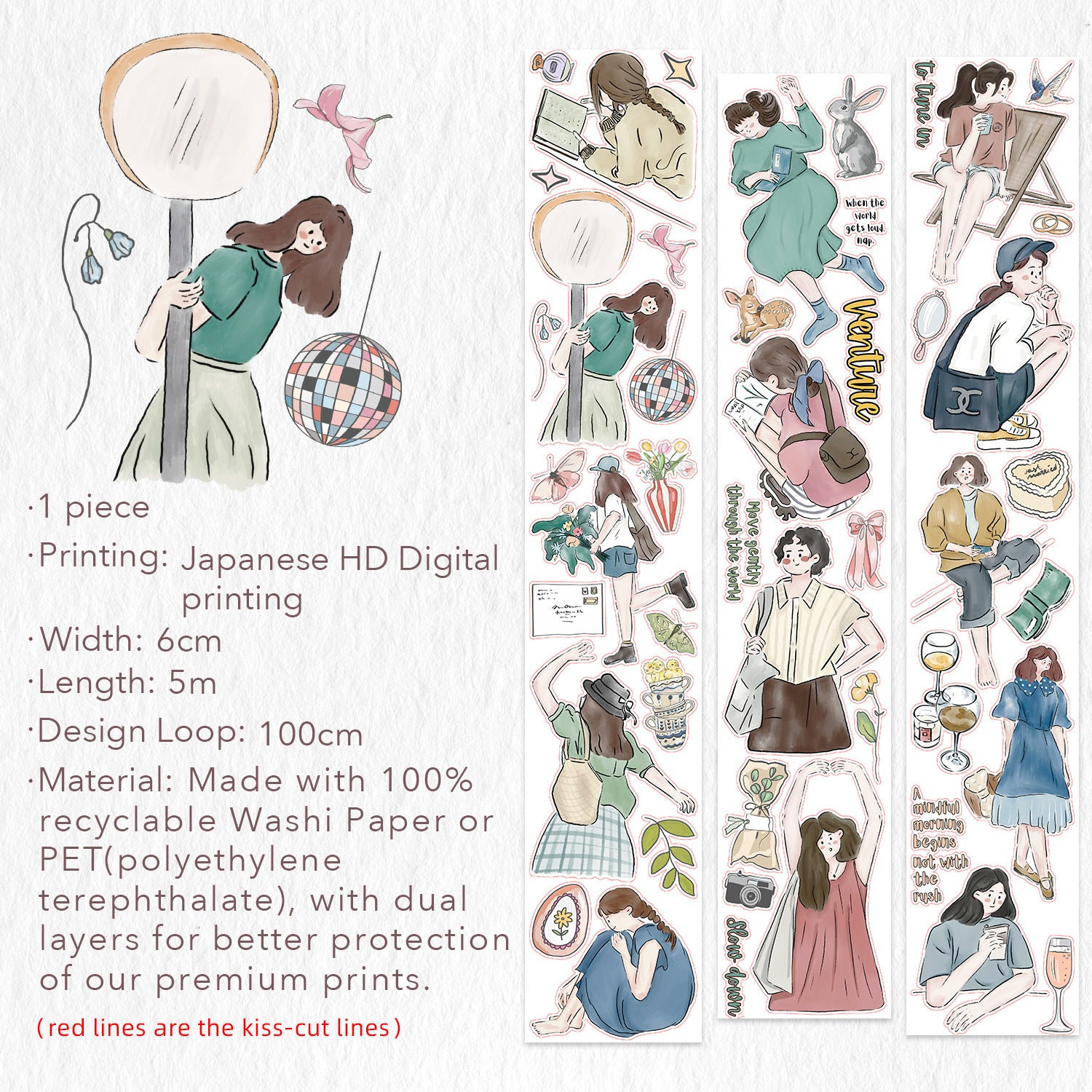 Pre-cut Letter to Myself Wide Washi/PET Tape