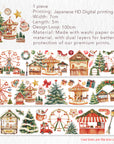 Pre-cut Christmas Market Wide Washi/PET Tape