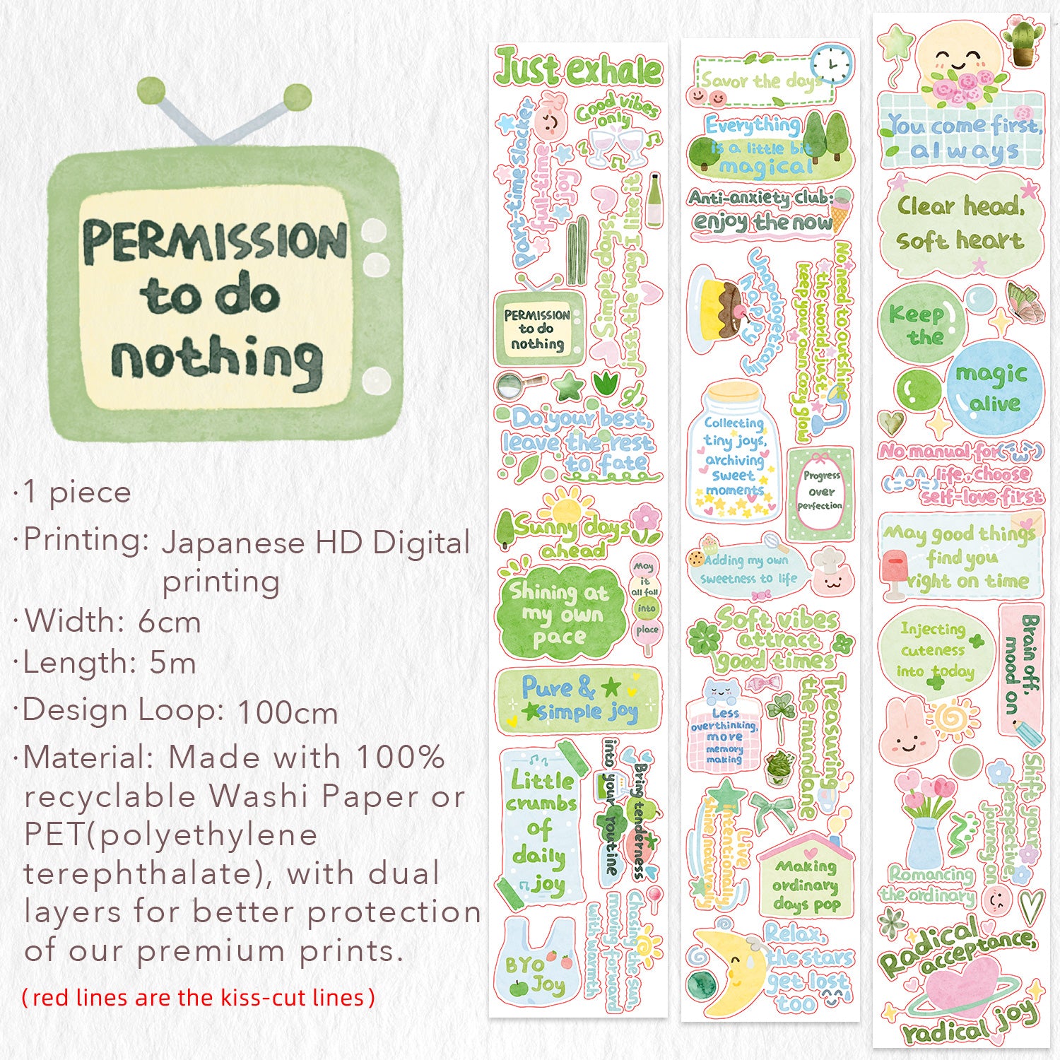 Pre-cut Mindfulness Washi/PET Bundle