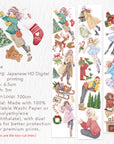 Pre-cut Snowy Strolls Wide Washi/PET Tape