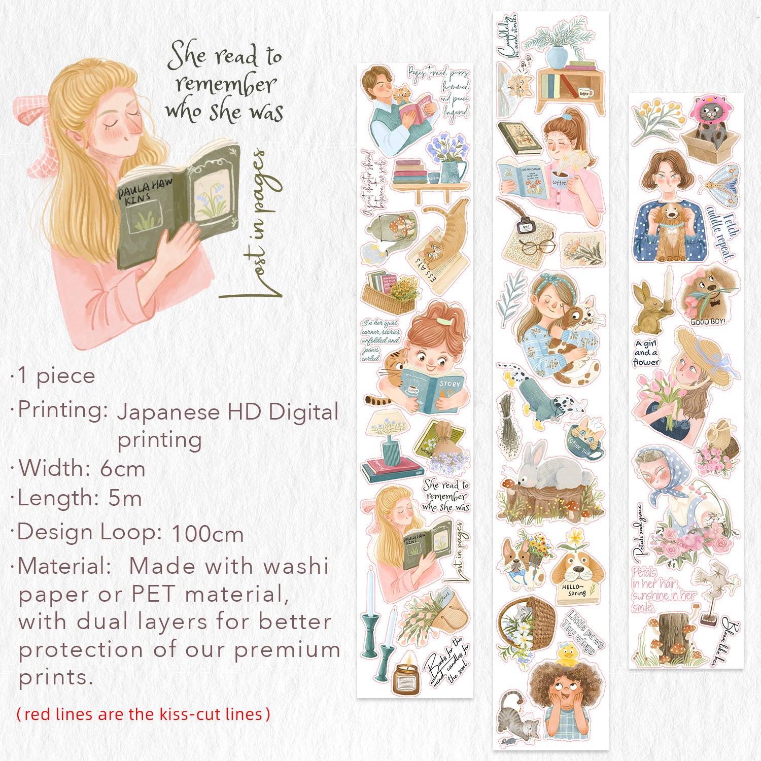Pre-cut Sunday Vibe Wide Washi/PET Tape