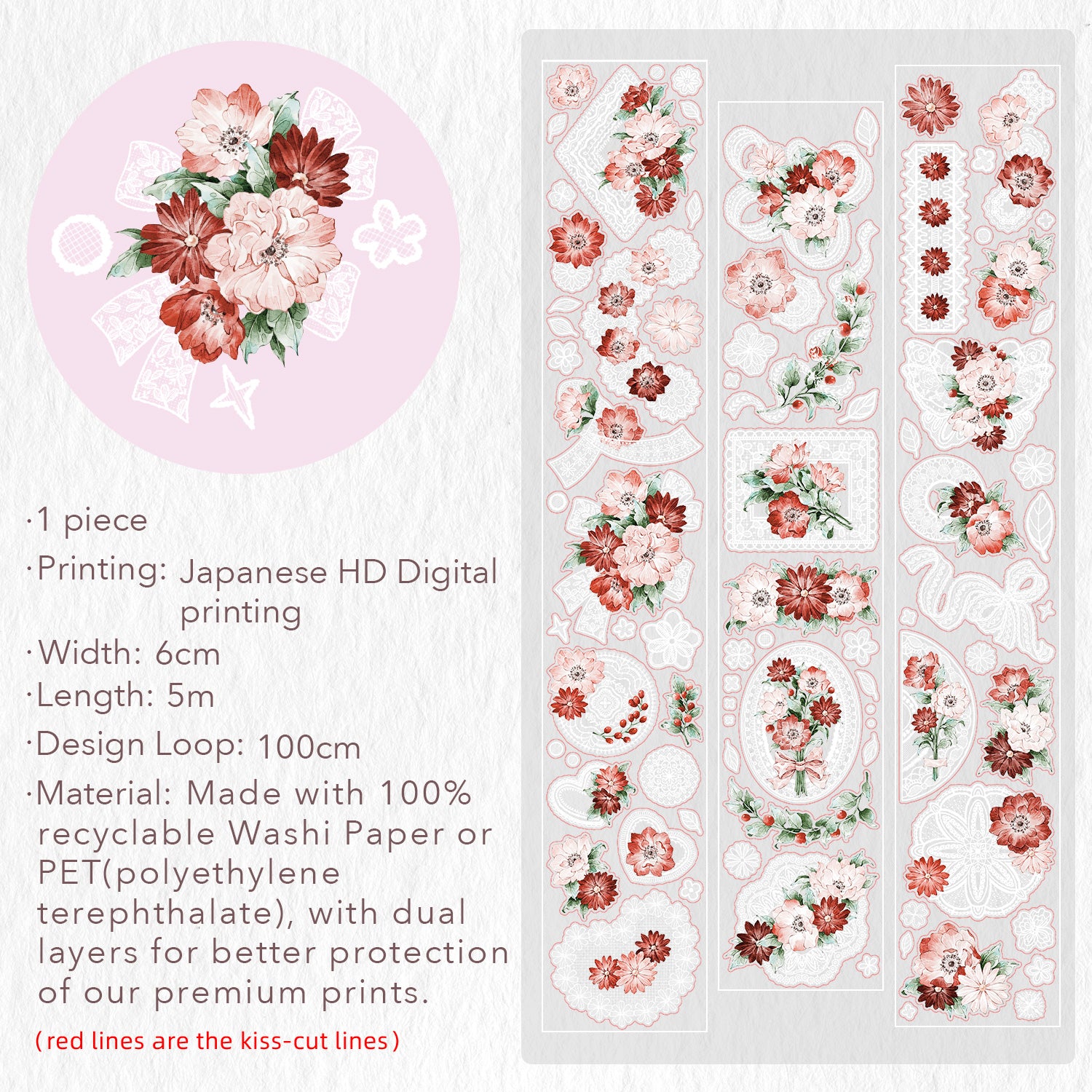 Pre-cut Heirloom Lace Washi/PET Set
