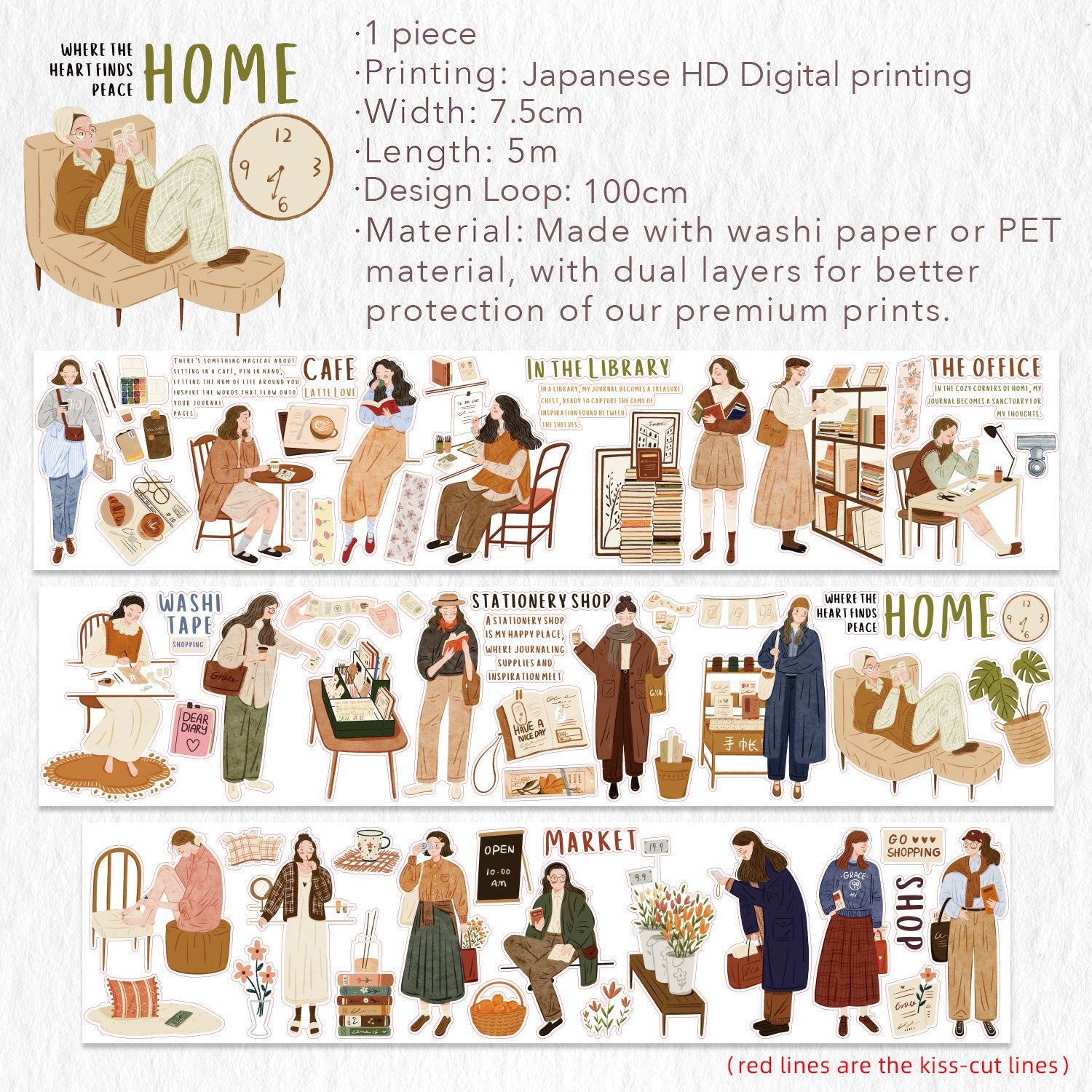 Pre-cut Planner's Day Washi/PET Tape Set | The Washi Tape Shop
