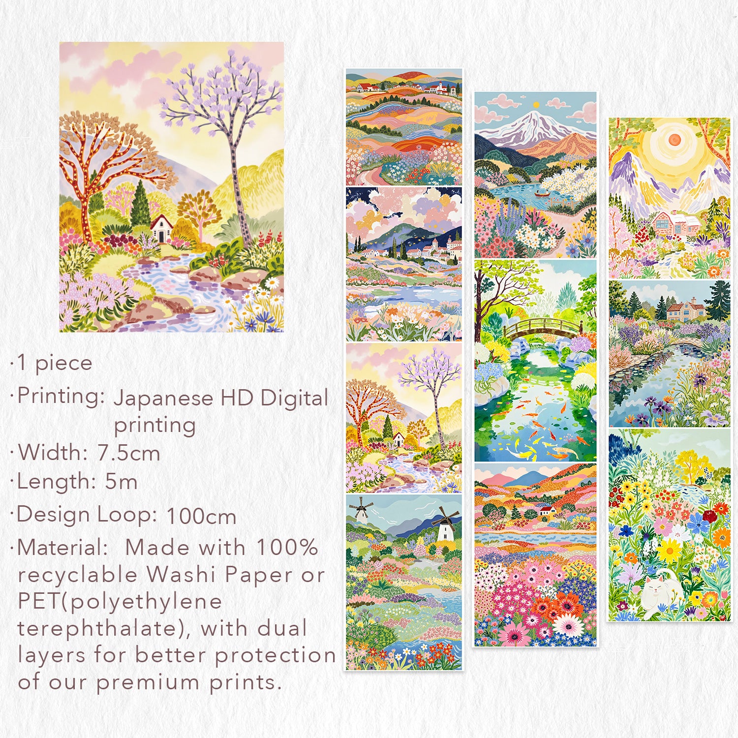 Spring Canvas Wide Washi/PET Tape