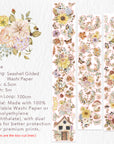 Pre-cut Golden Harvest Wide Washi/PET Tape (Seashell Gilded)