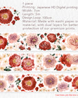 Pre-cut Peony Reverie Wide Washi/PET Tape