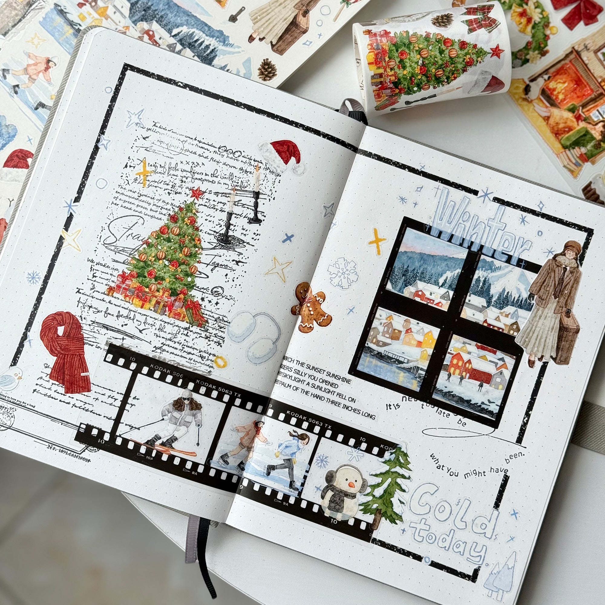 Pre-cut Winter&#39;s Whisper Wide Washi/PET Tape