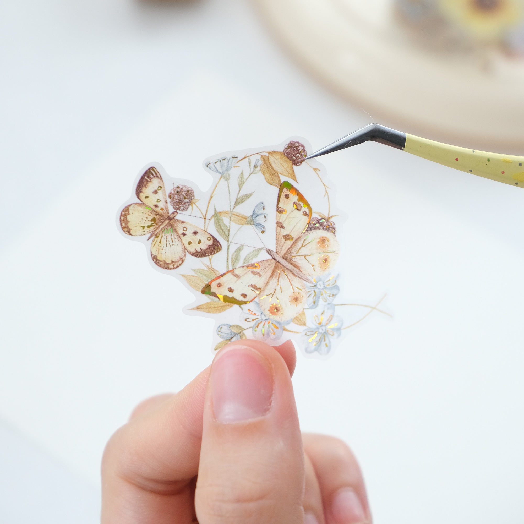 Pre-cut Golden Harvest Wide Washi/PET Tape (Seashell Gilded)