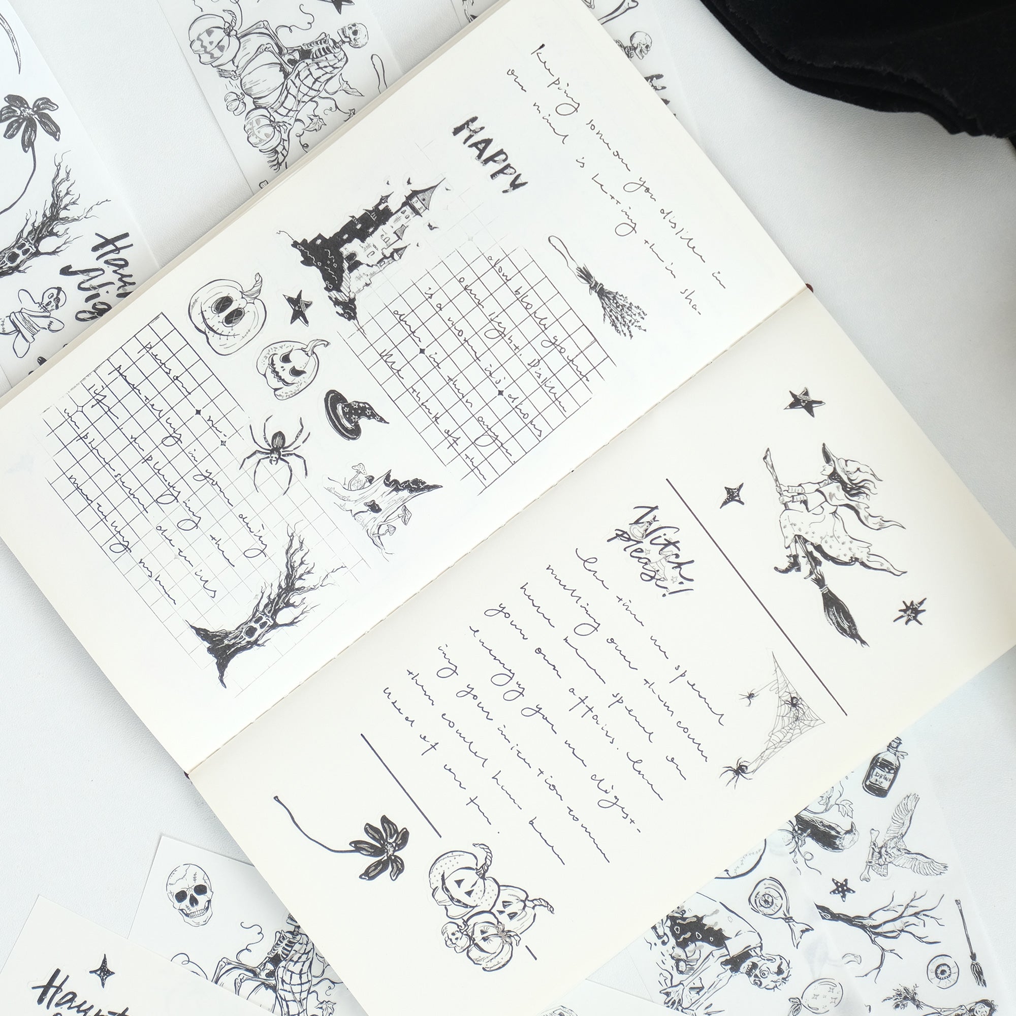 Graveyard Scribbles Washi Tape Sticker Set (GILDED)