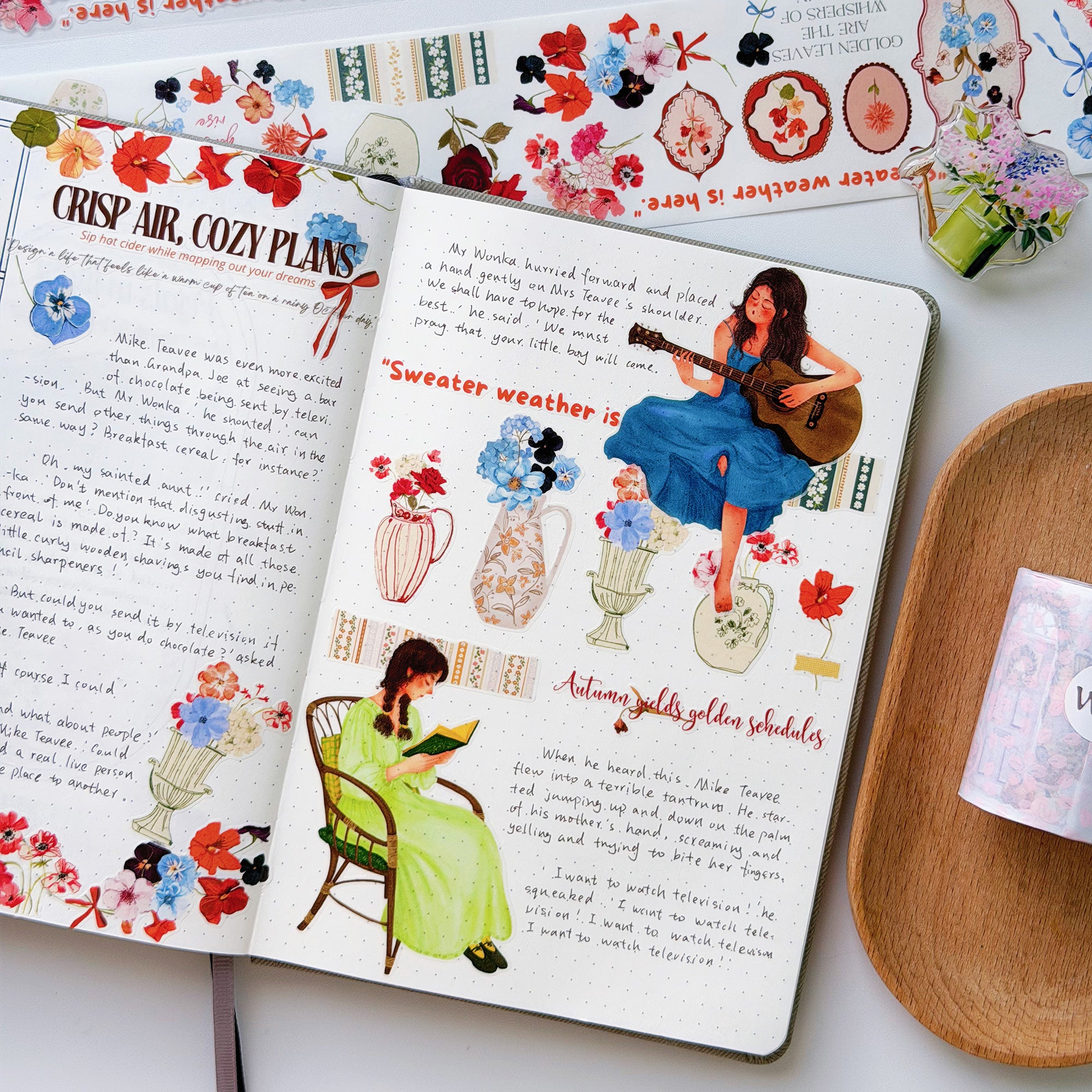 Pre-cut Amber Notes Wide Washi/PET Tape