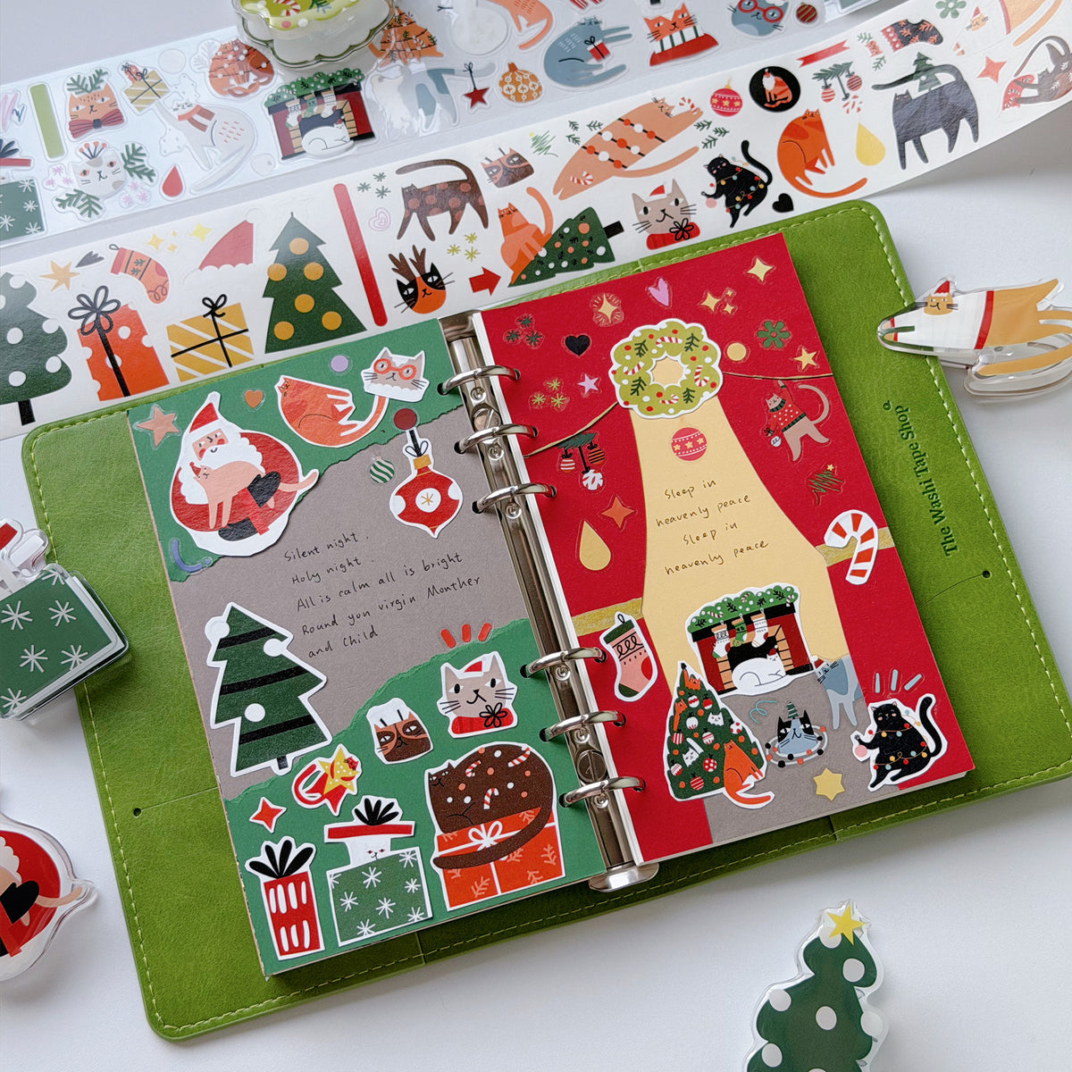 Pre-cut Santa Paws Wide Washi/PET Tape