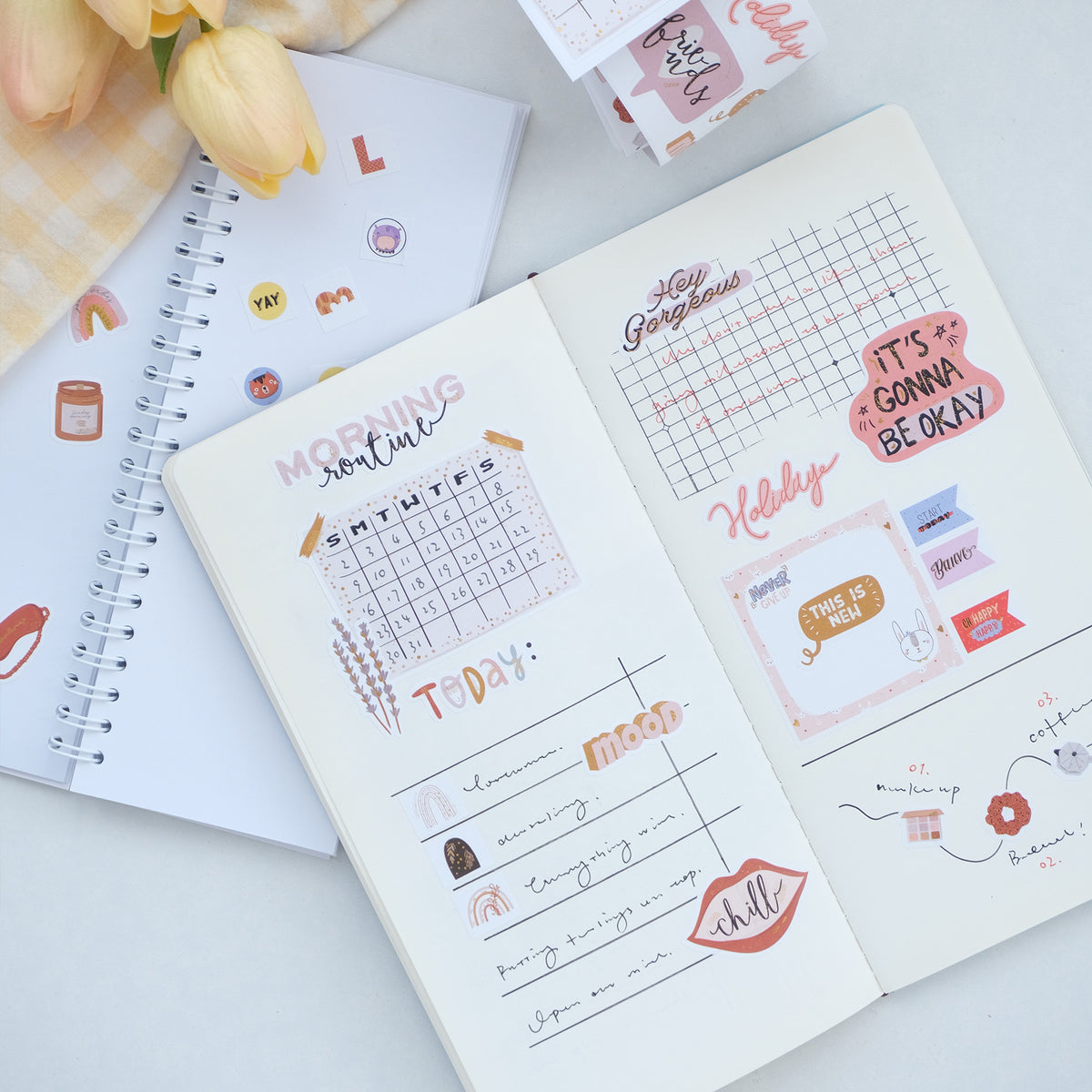 Pre-cut Boho Moments Script Tape Set (GILDED)
