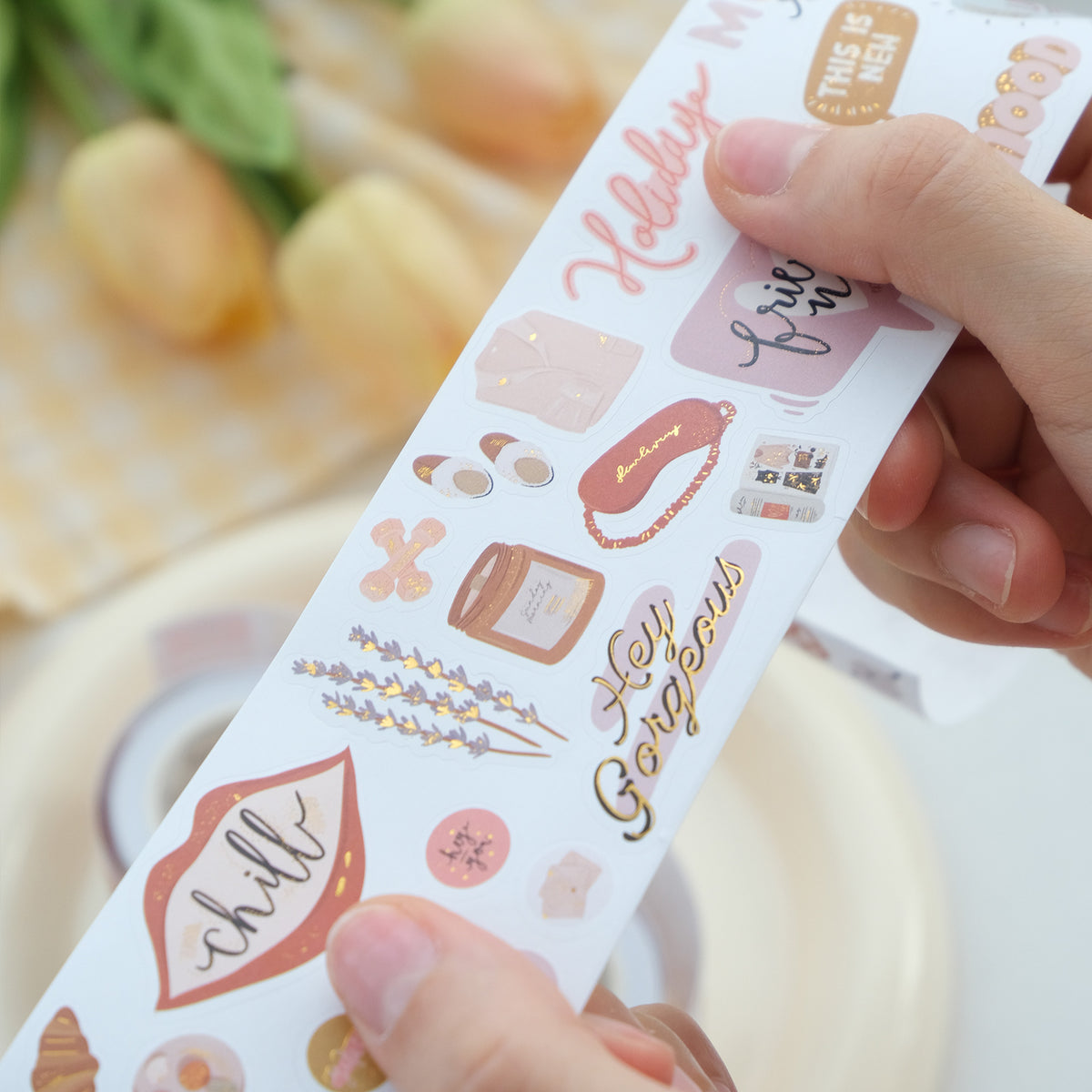 Pre-cut Boho Moments Script Tape Set (GILDED)