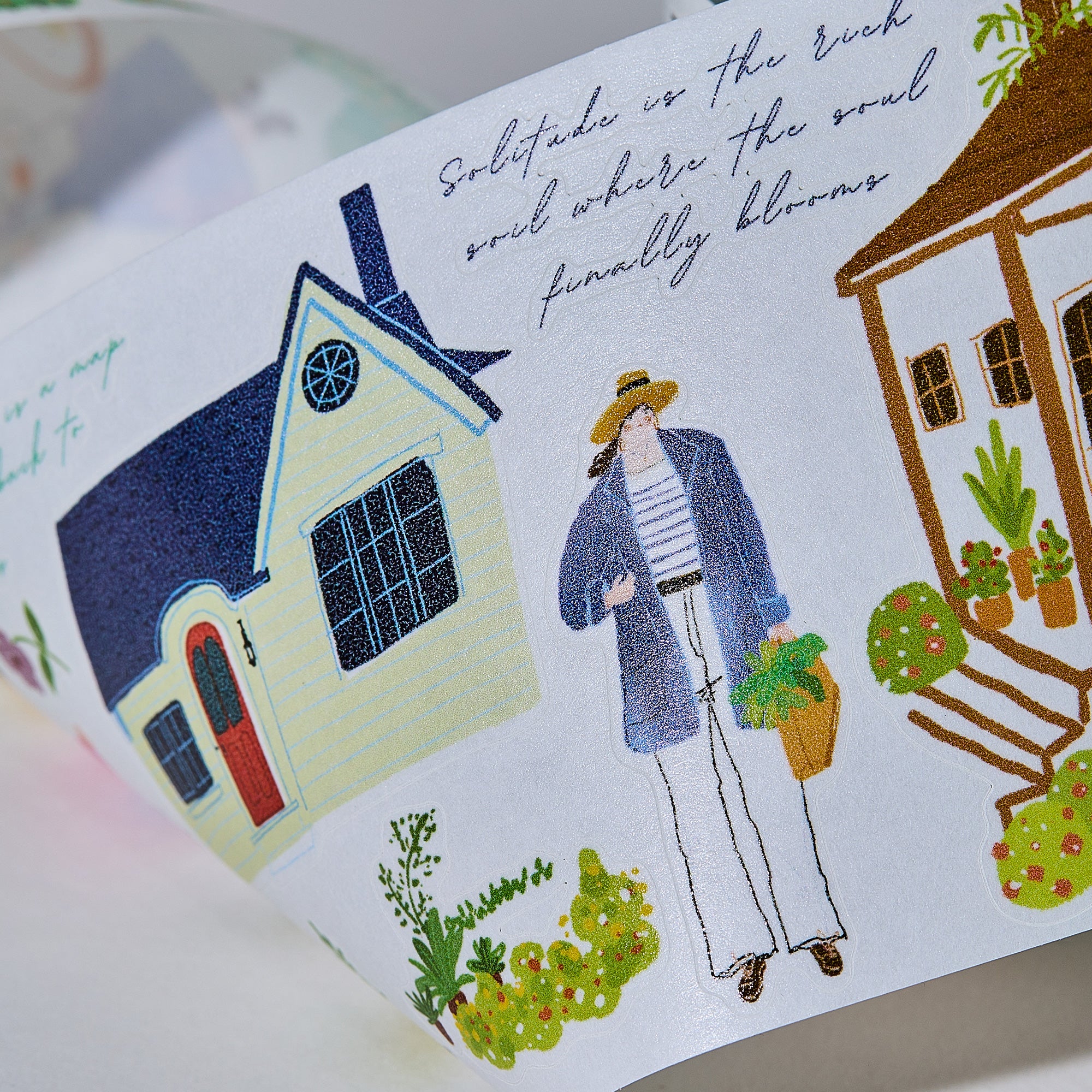 Pre-cut Bloom House Wide Washi/PET Tape | The Washi Tape Shop. Beautiful Washi and Decorative Tape For Bullet Journals, Gift Wrapping, Planner Decoration and DIY Projects