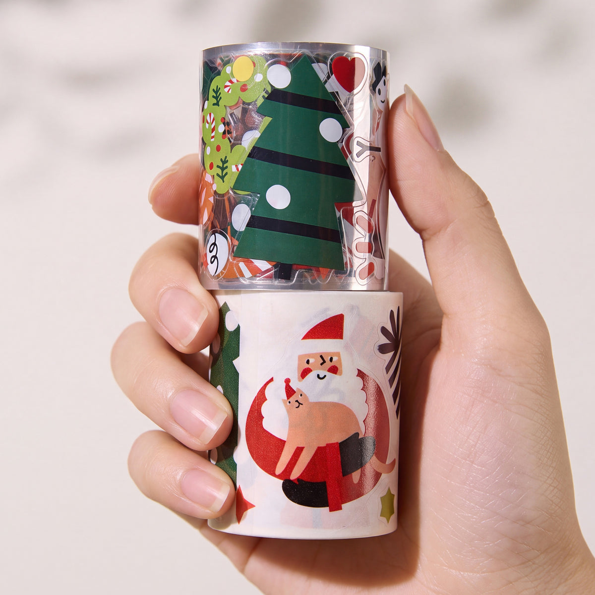 Pre-cut Santa Paws Wide Washi/PET Tape