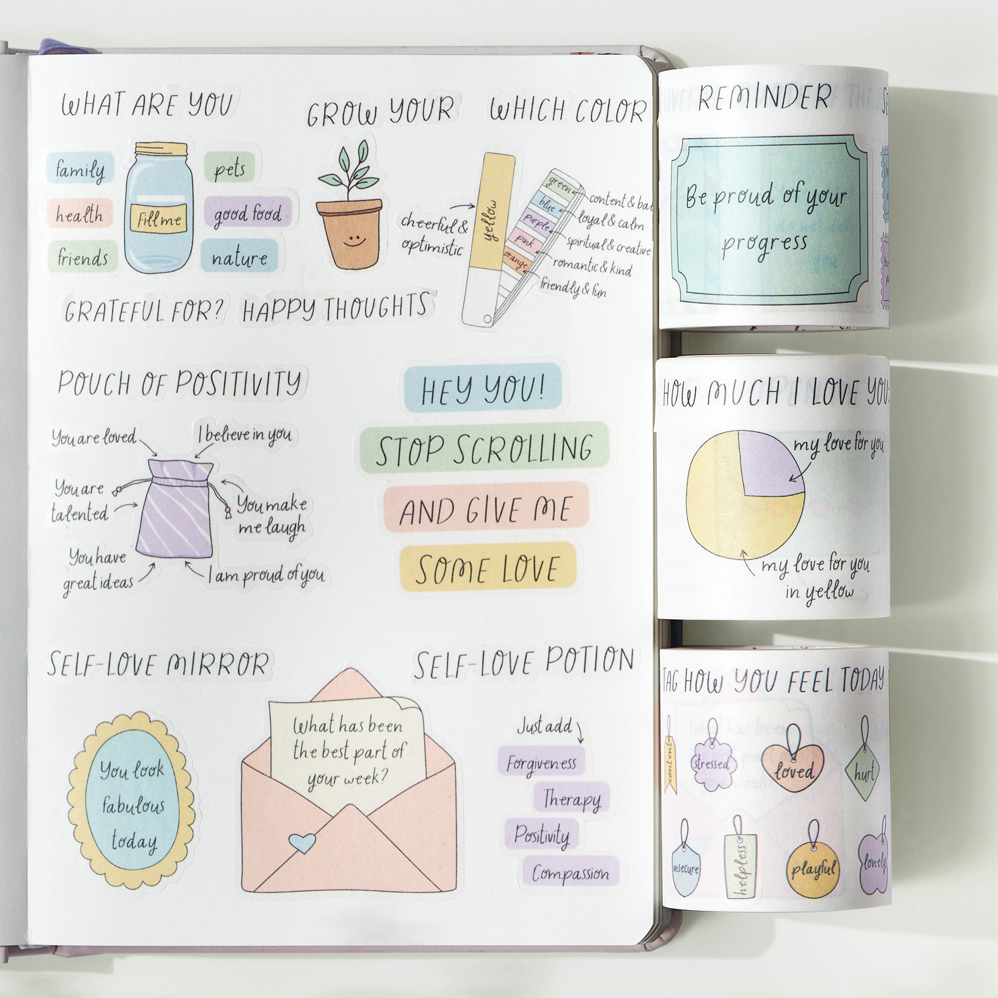 Doodle Delight Washi Tape Sticker Set | The Washi Tape Shop. Beautiful Washi and Decorative Tape For Bullet Journals, Gift Wrapping, Planner Decoration and DIY Projects