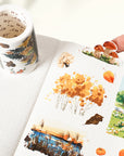 Pre-cut Amber Leaves Wide Washi/PET Tape