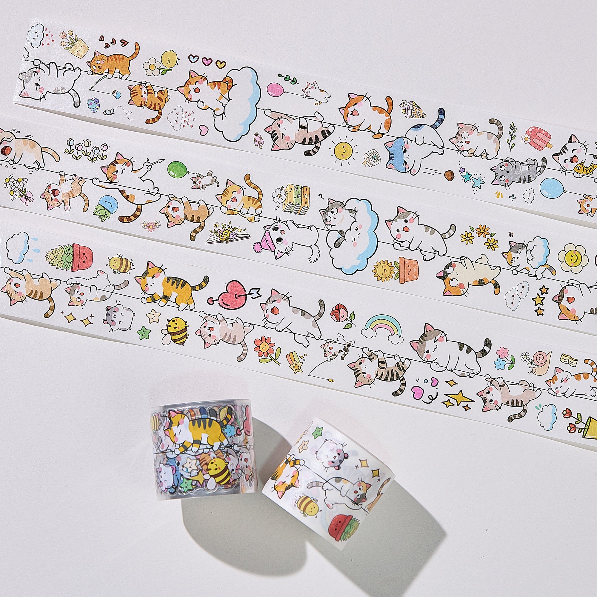 Pre-cut Kitty Cascade Wide Washi/PET Tape