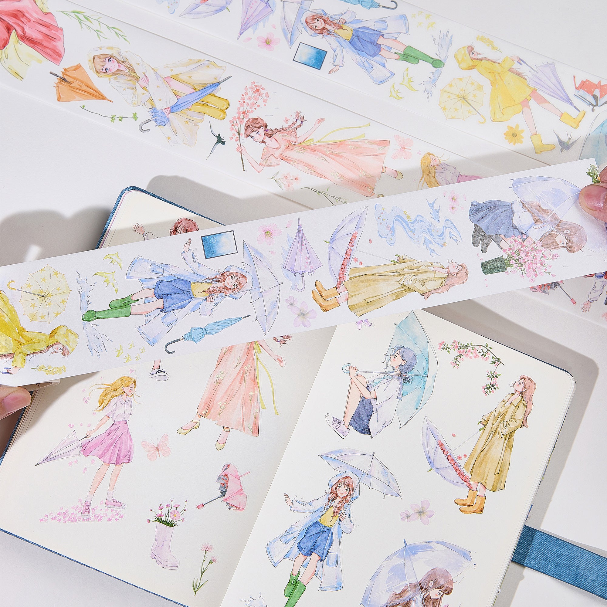 Pre-cut Morning Drizzle Wide Washi/PET Tape | The Washi Tape Shop. Beautiful Washi and Decorative Tape For Bullet Journals, Gift Wrapping, Planner Decoration and DIY Projects