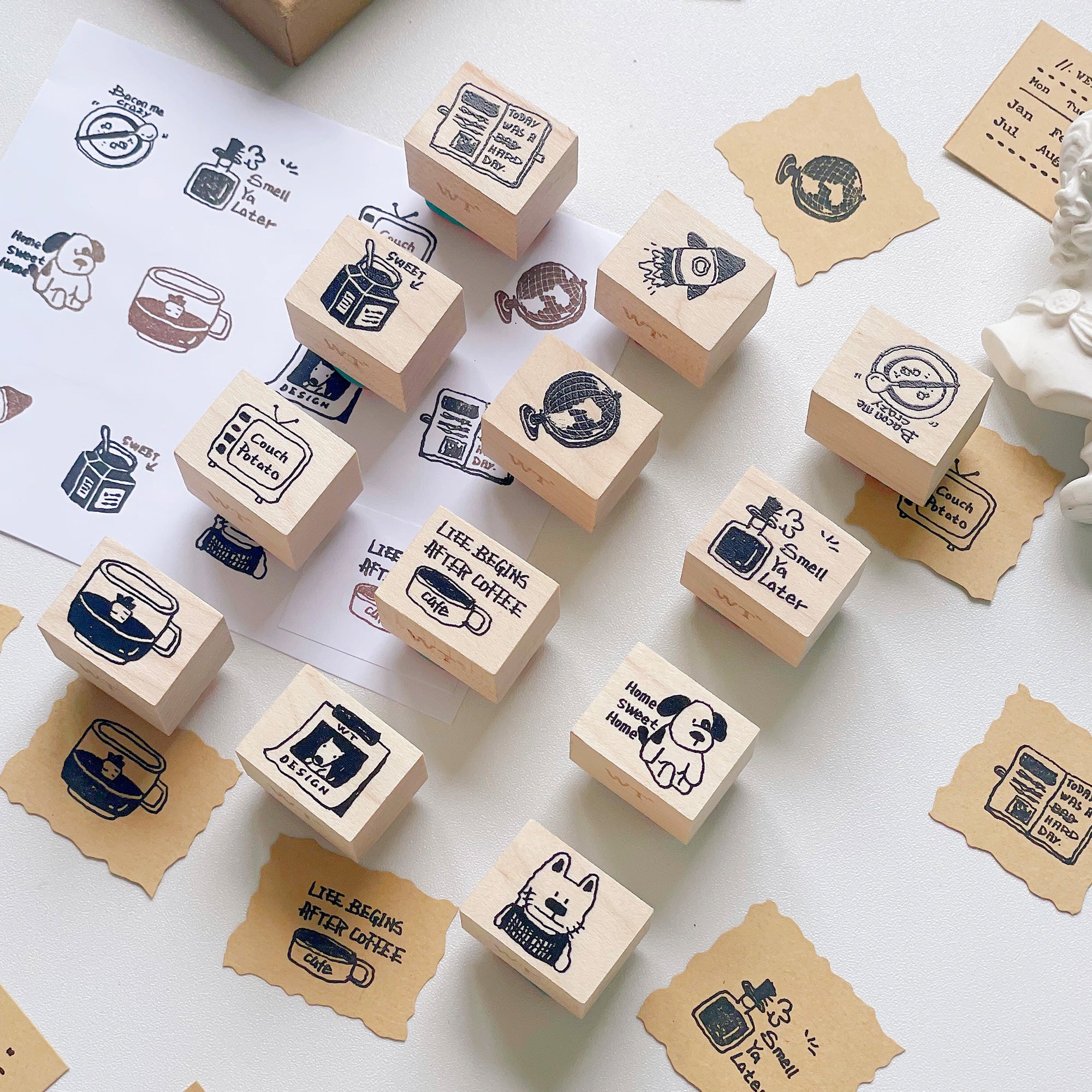 Couch Potato Stamp Set | The Washi Tape Shop. Beautiful Washi and Decorative Tape For Bullet Journals, Gift Wrapping, Planner Decoration and DIY Projects