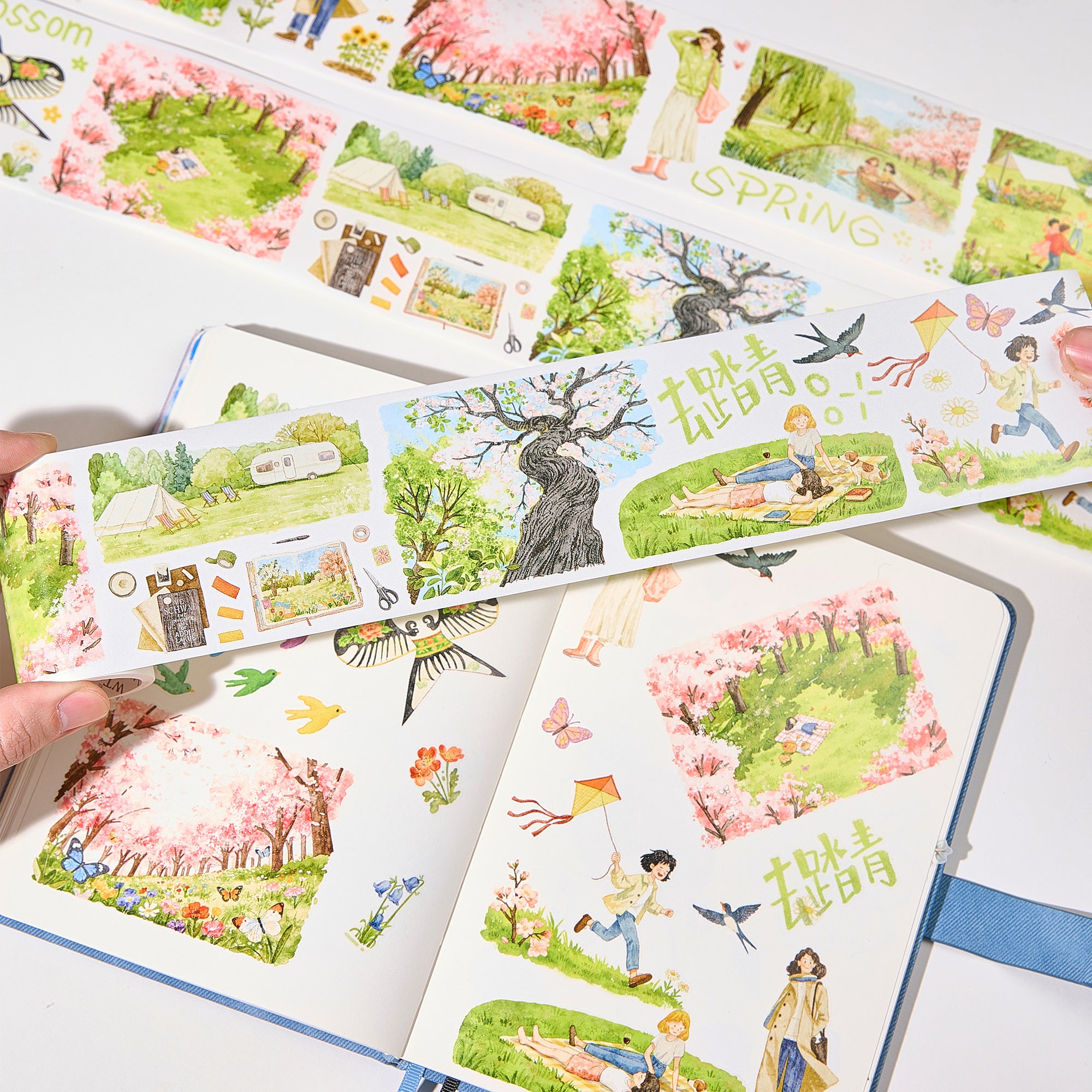 Pre-cut Sakura Voyage Wide Washi/PET Tape | The Washi Tape Shop. Beautiful Washi and Decorative Tape For Bullet Journals, Gift Wrapping, Planner Decoration and DIY Projects