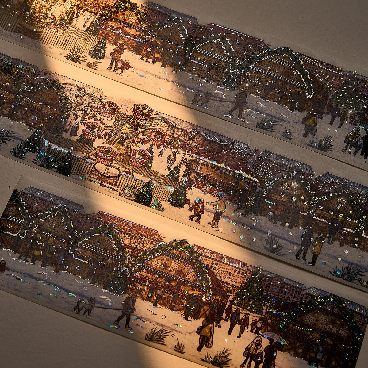 Pre-cut Yuletide Glow Wide Washi/PET Tape (Seashell Gilded)