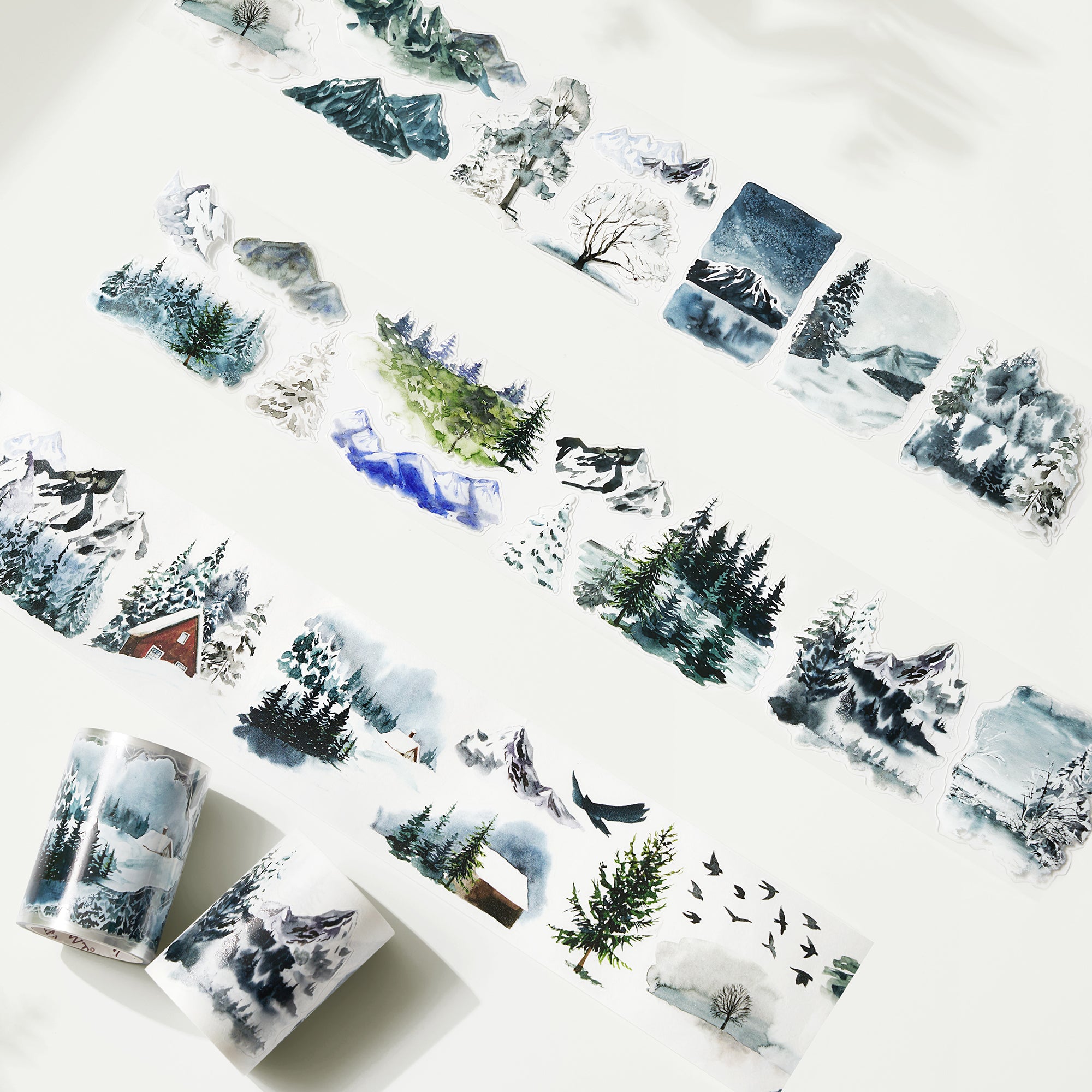 Pre-cut Winter Whispers Wide Washi/PET Tape