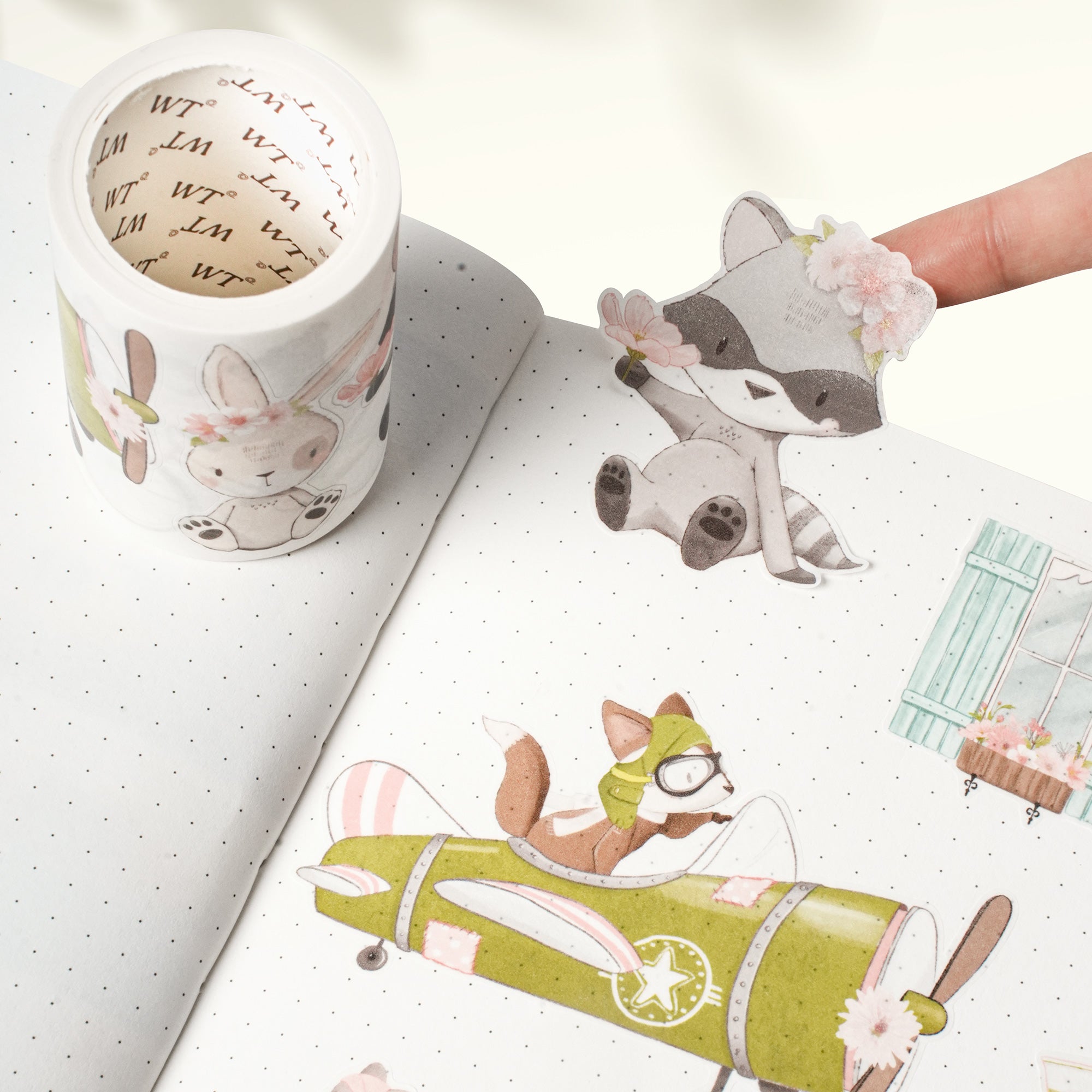 Pre-cut Woodland Pals Wide Washi/PET Tape