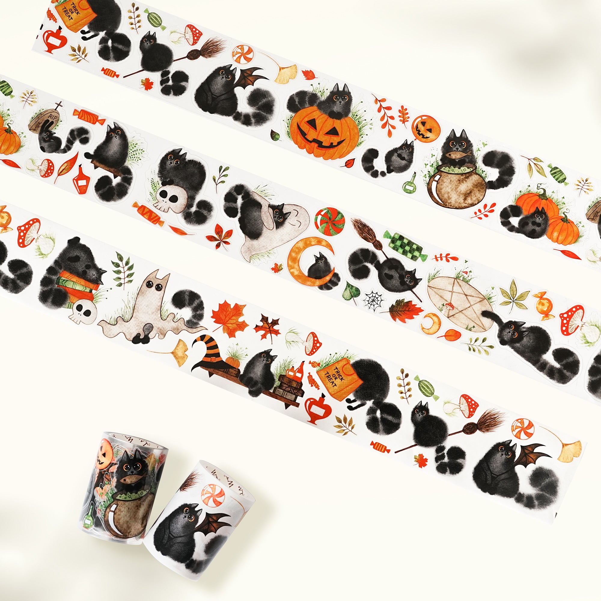 Pre-cut Shadow Paws Wide Washi/PET Tape | The Washi Tape Shop