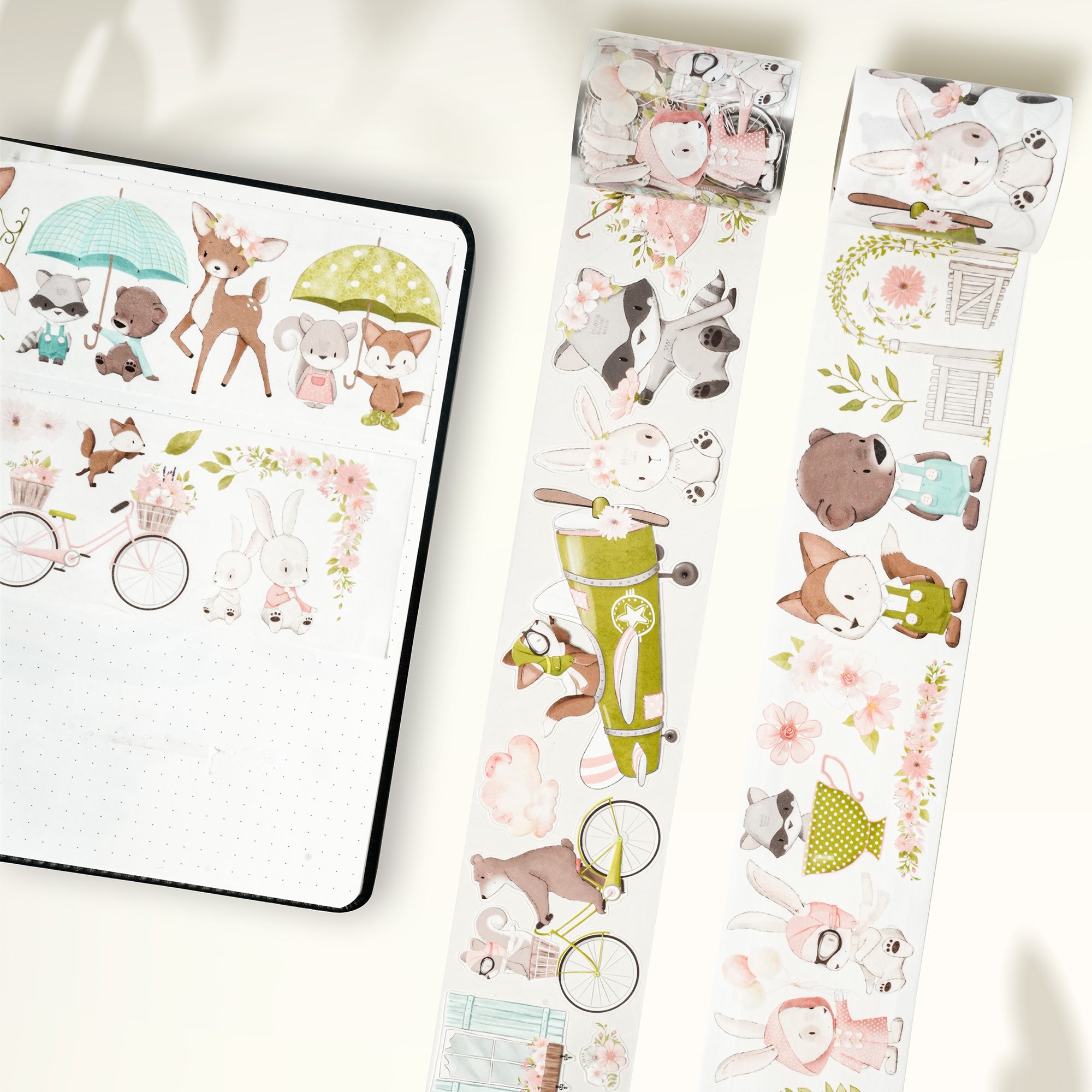 Pre-cut Woodland Pals Wide Washi/PET Tape