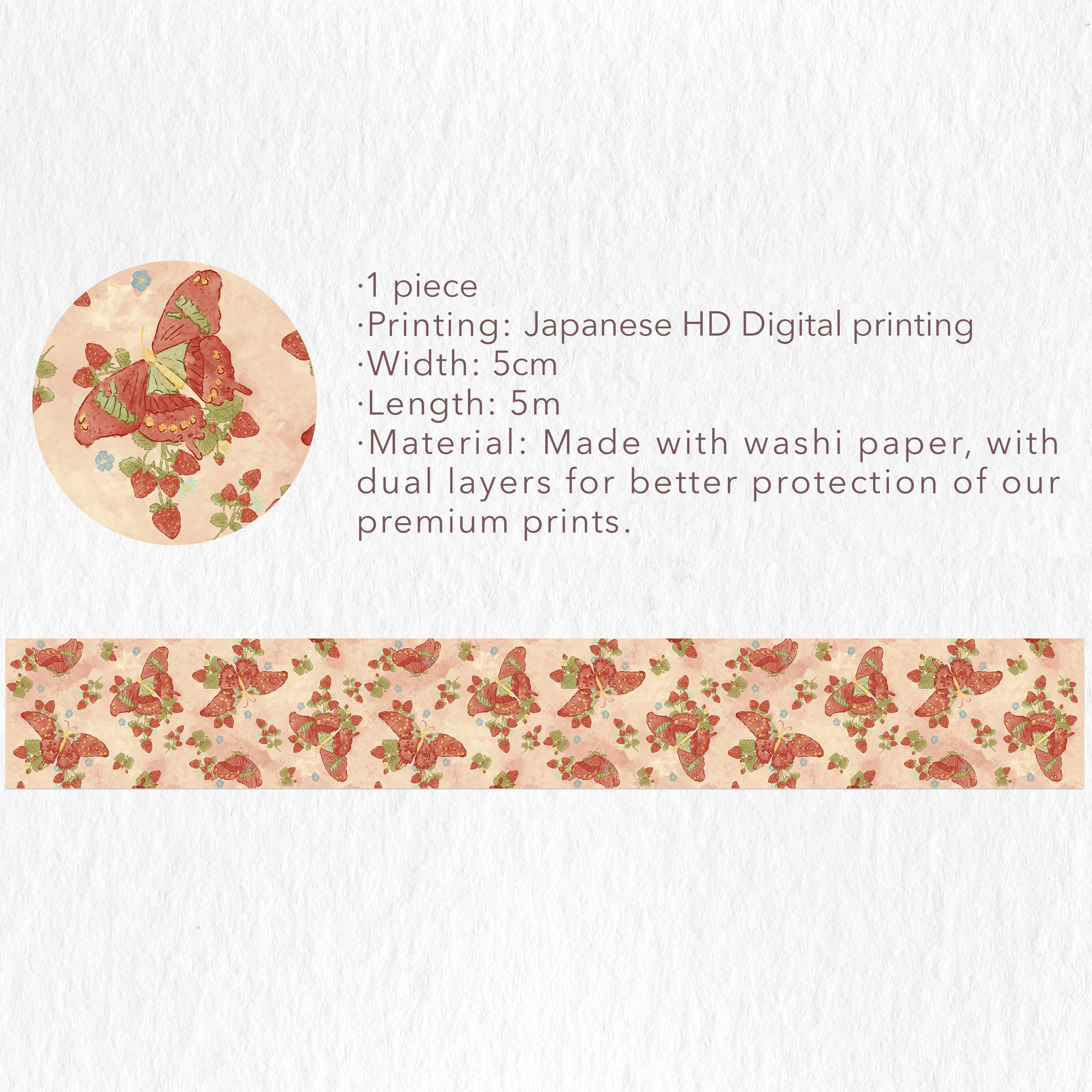 Scarlet Bloom Wide Washi Tape Set