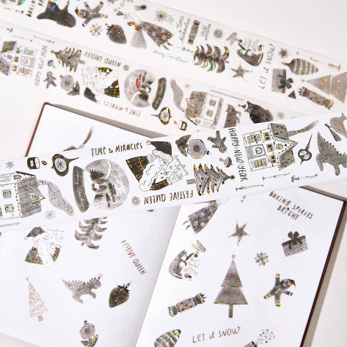 Pre-cut Blizzard Bling Wide Washi/PET Tape (Seashell Gilded) | The Washi Tape Shop. Beautiful Washi and Decorative Tape For Bullet Journals, Gift Wrapping, Planner Decoration and DIY Projects