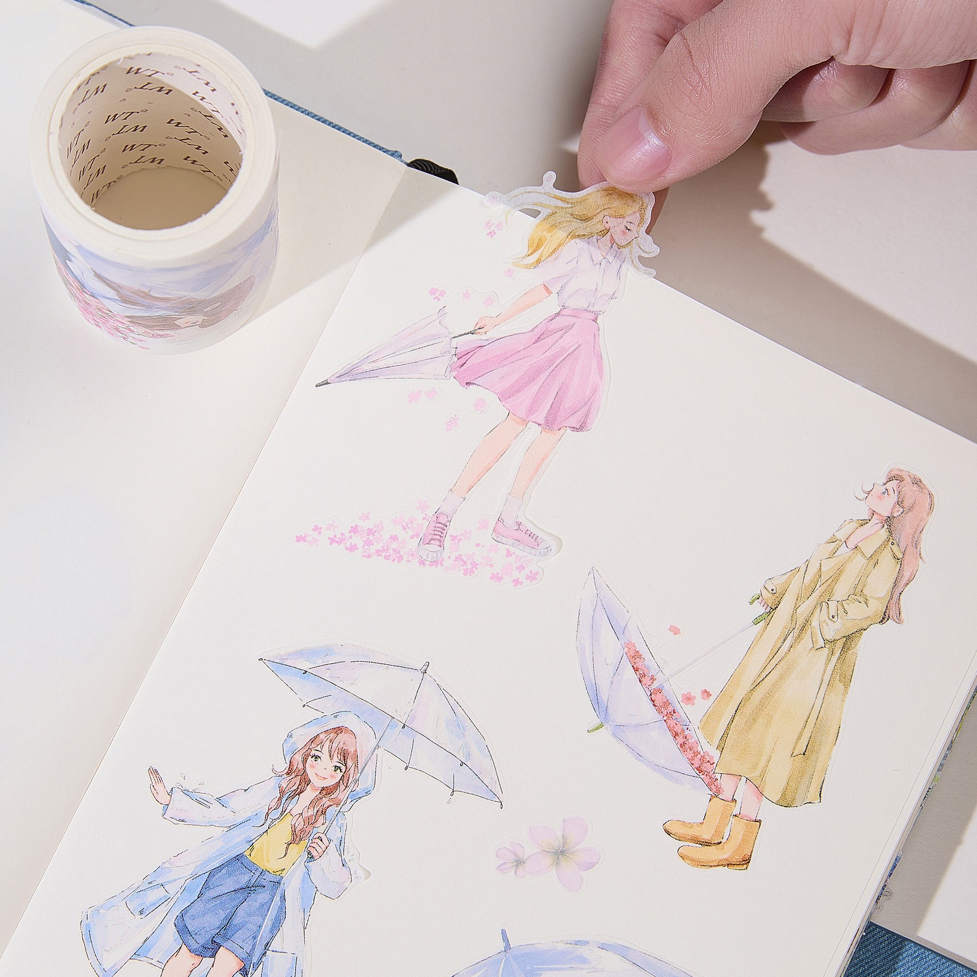 Pre-cut Morning Drizzle Wide Washi/PET Tape | The Washi Tape Shop. Beautiful Washi and Decorative Tape For Bullet Journals, Gift Wrapping, Planner Decoration and DIY Projects