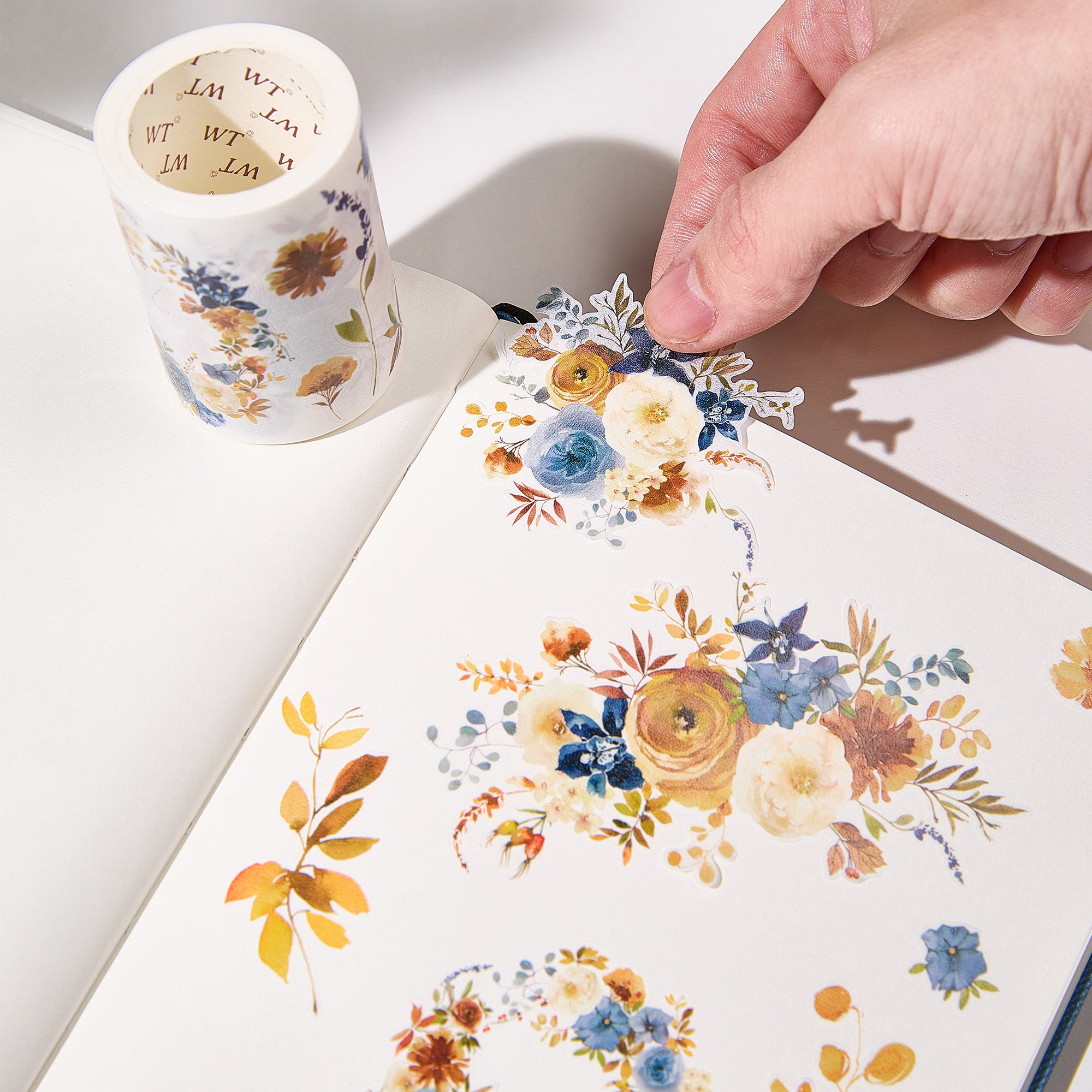 Pre-cut Dusty Blue & Cinnamon Wide Washi/PET Tape | The Washi Tape Shop. Beautiful Washi and Decorative Tape For Bullet Journals, Gift Wrapping, Planner Decoration and DIY Projects