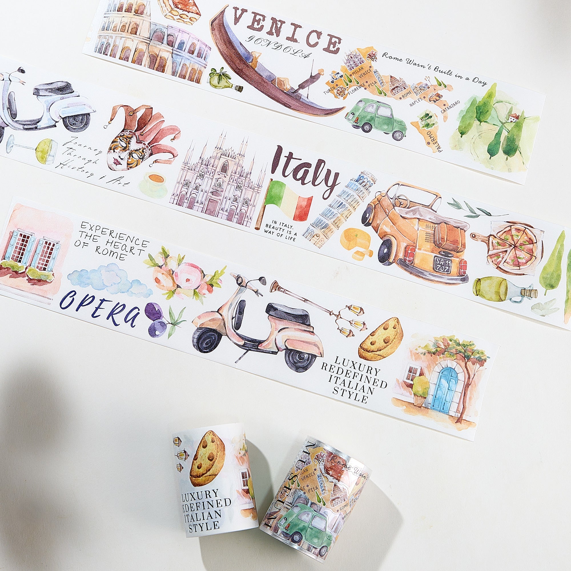 Pre-cut Dream of Venice Wide Washi/PET Tape | The Washi Tape Shop. Beautiful Washi and Decorative Tape For Bullet Journals, Gift Wrapping, Planner Decoration and DIY Projects