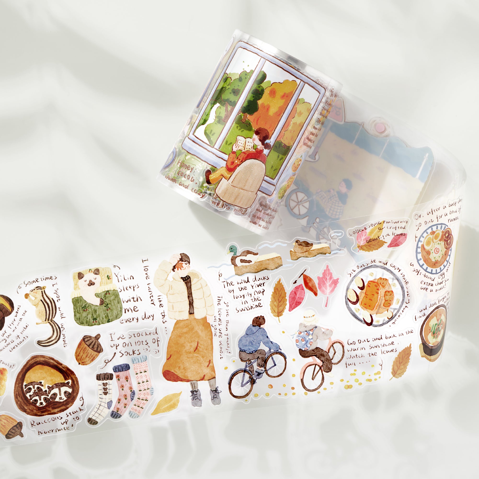 Pre-cut Autumn Friends Wide Washi/PET Tape