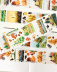 Pre-cut Amber Leaves Wide Washi/PET Tape