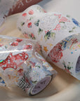 Pre-cut Holly Bloom Wide Washi/PET Tape (Seashell Gilded)