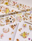 Pre-cut Golden Harvest Wide Washi/PET Tape (Seashell Gilded)