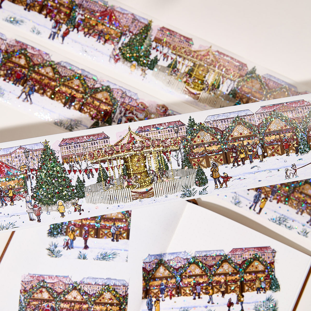 Pre-cut Yuletide Glow Wide Washi/PET Tape (Seashell Gilded)