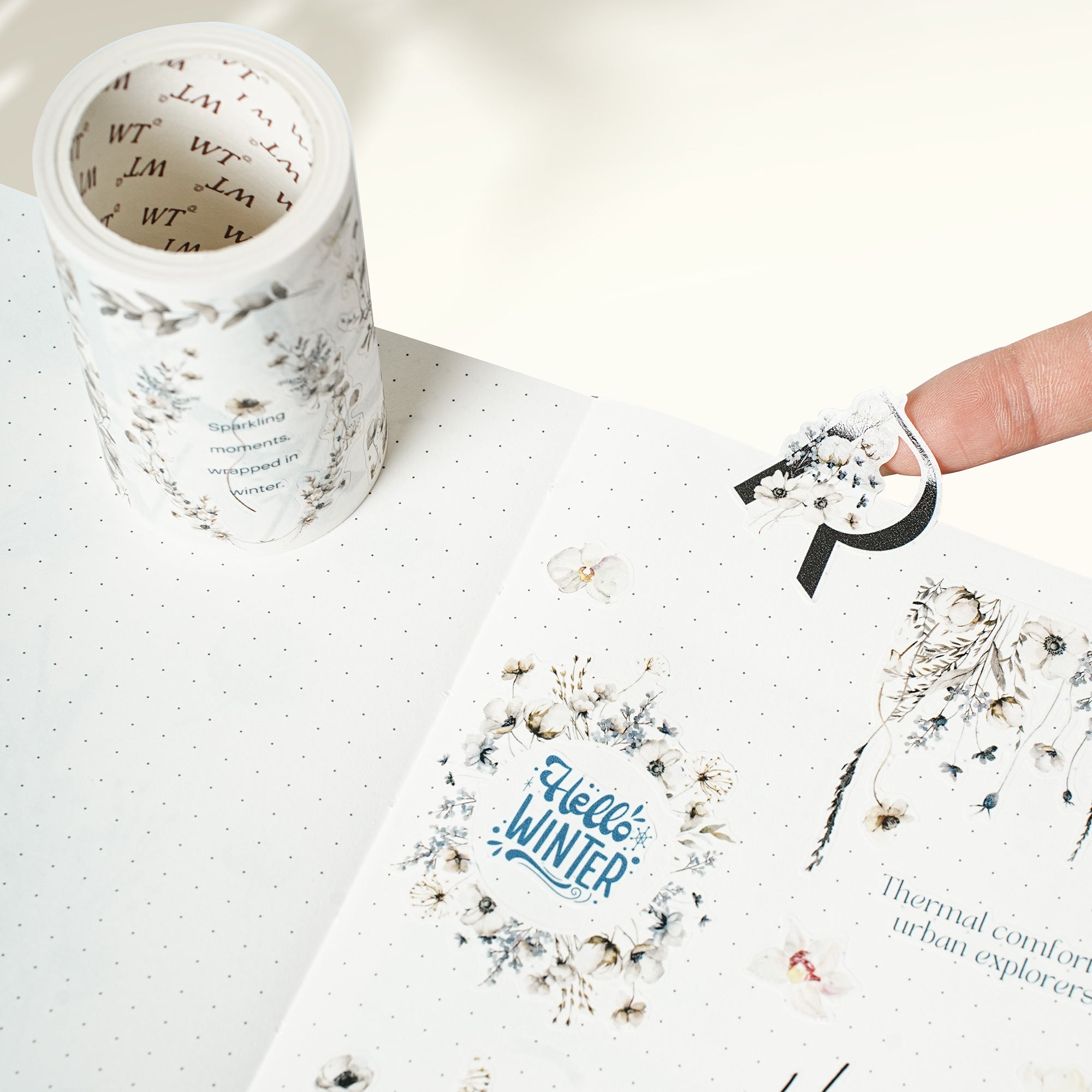 Pre-cut Frosted Letters Wide Washi/PET Tape | The Washi Tape Shop