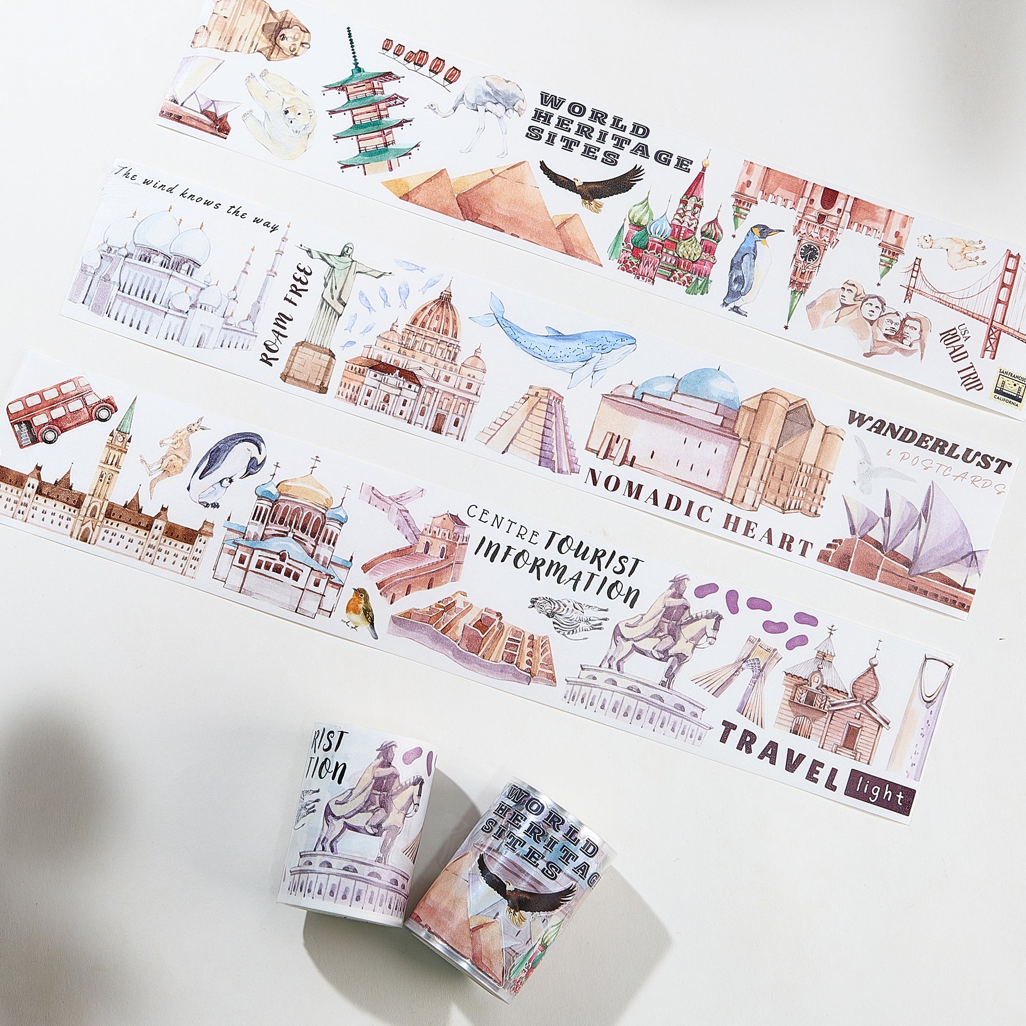 Pre-cut World Heritage Wide Washi/PET Tape | The Washi Tape Shop. Beautiful Washi and Decorative Tape For Bullet Journals, Gift Wrapping, Planner Decoration and DIY Projects