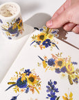 Pre-cut Sunflower & Navy Wide Washi/PET Tape | The Washi Tape Shop. Beautiful Washi and Decorative Tape For Bullet Journals, Gift Wrapping, Planner Decoration and DIY Projects
